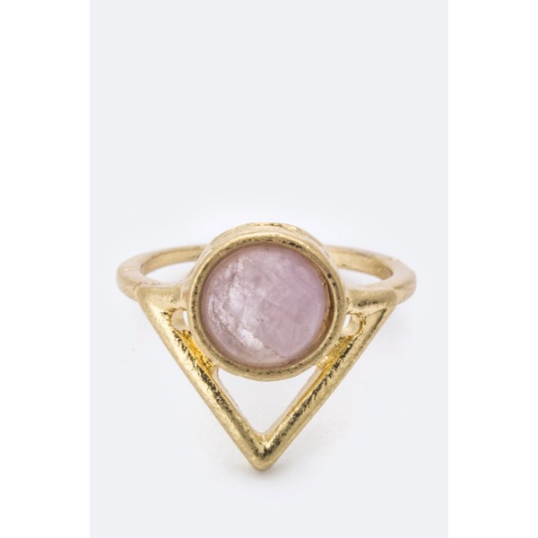 Lilac Semi Precious Stone Arrow Geo Ring